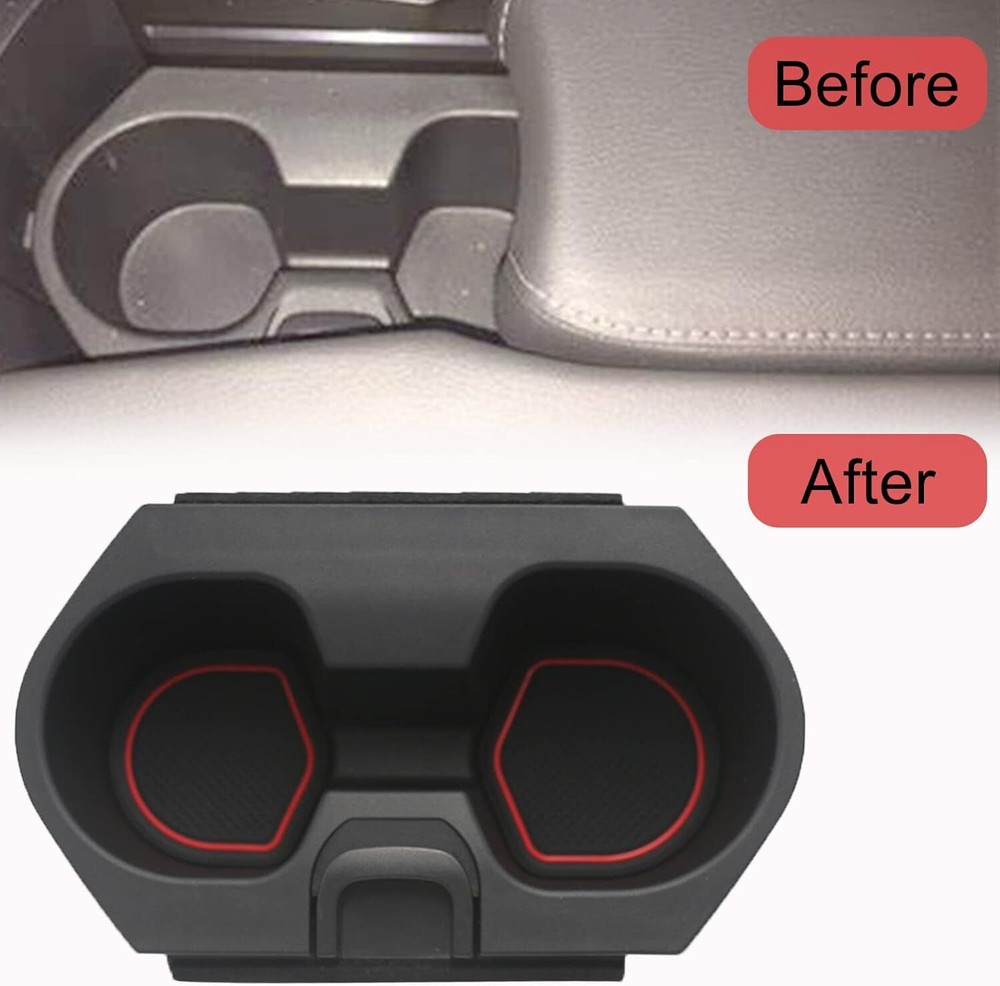 Civic Cup Holder Insert w/Coaster for Center Console Compatible red coaster
