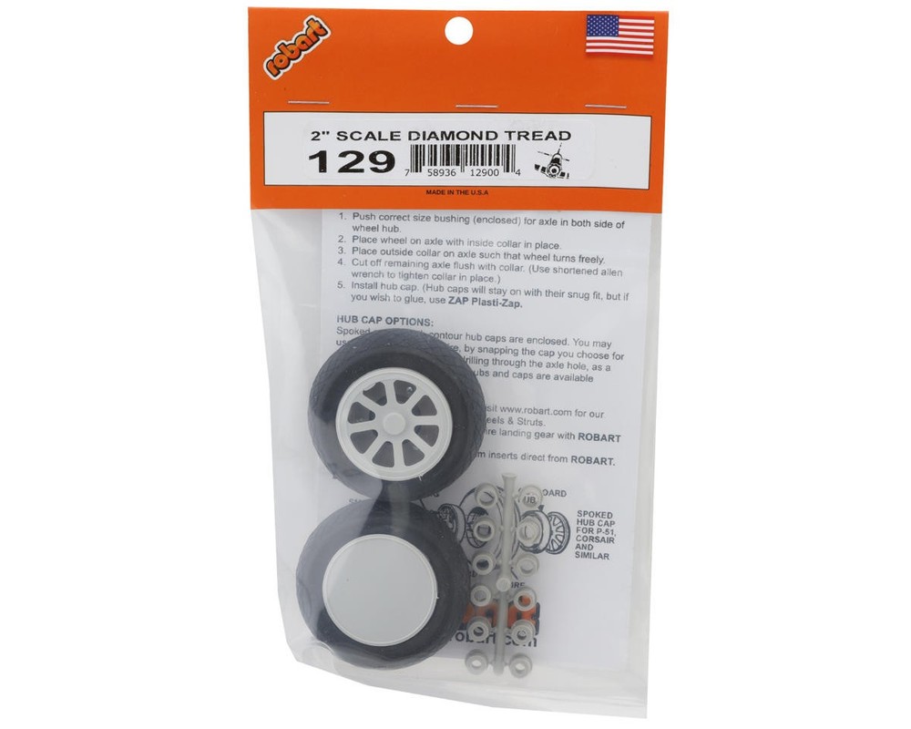 Robart 2.00" Scale Diamond Tread Wheels (2) [ROB129]