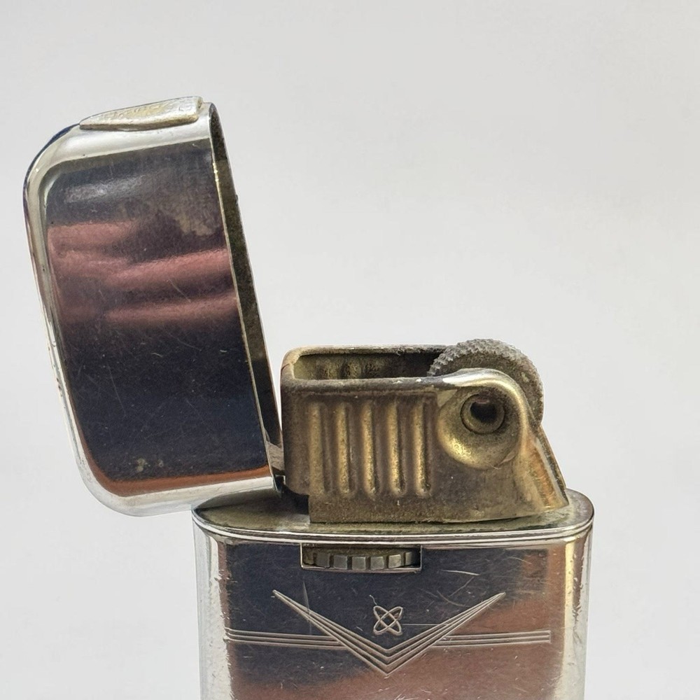 Vintage RONSON Lighter Windproof Atomic Chevron Sputnik Logo
