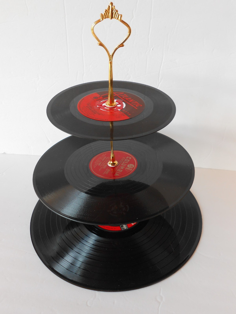 Vinyl Record Cupcake Stand-Lot# 32