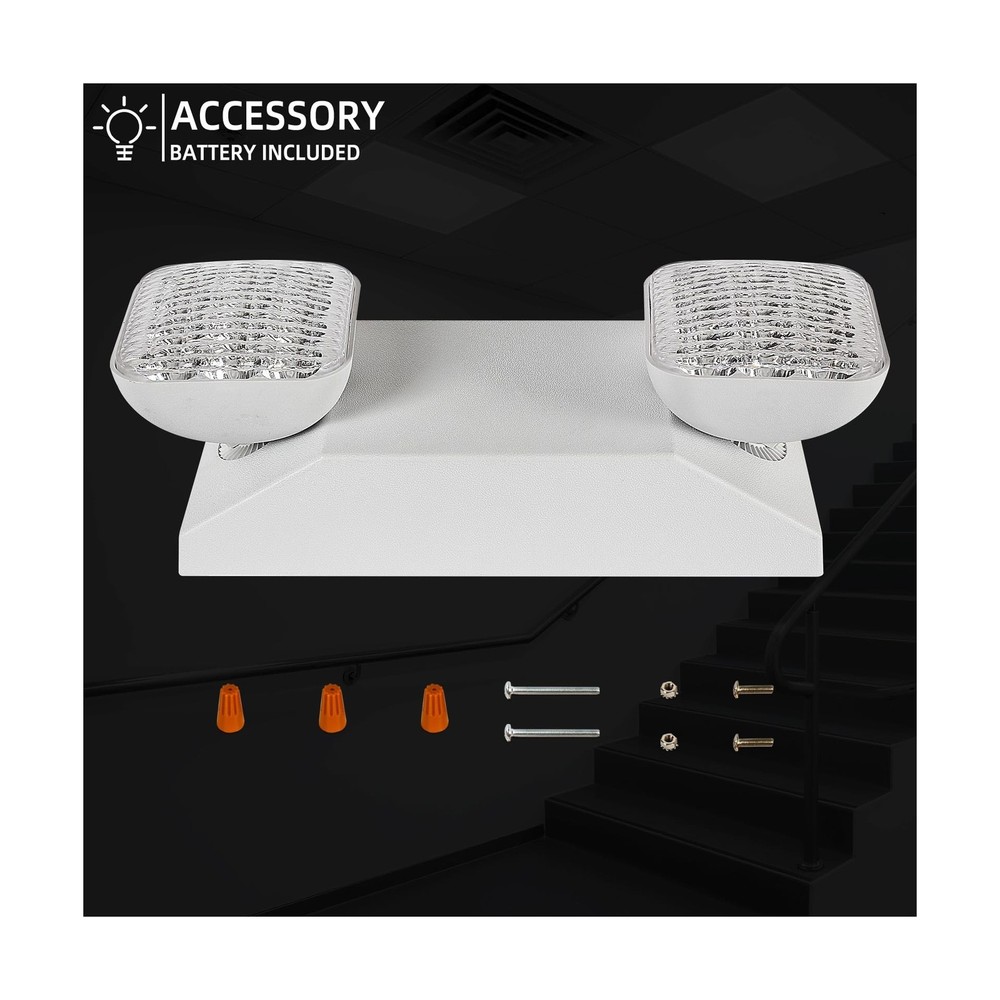 Emergency Light, LED Emergency Lighting with Battery Backup, 2 Adjustable Hea...