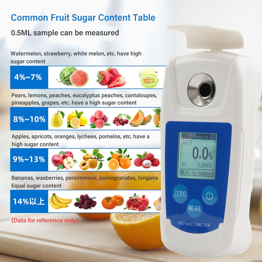 High 0-55% Digital Refractometer Meter Automatic I0G7