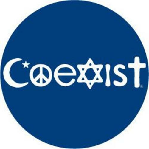 Coexist BLUE Democrat Progressive Button Pin 2 1/4”