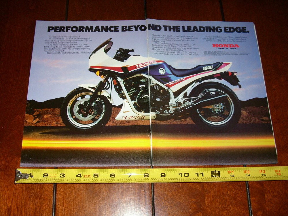 1984 HONDA 1000 INTERCEPTOR  ORIGINAL 2 PAGE AD