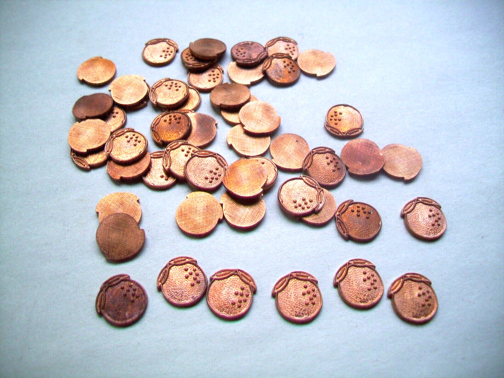44 pcs. Raw Brass Stamping - SMALL FRUIT , BERRY shape