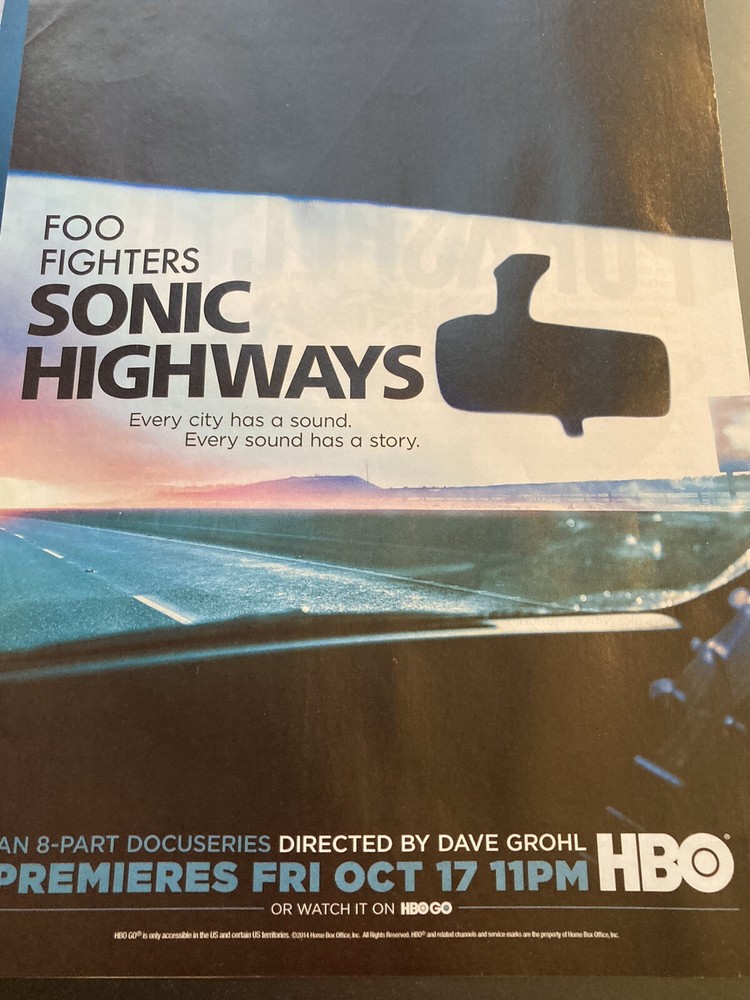 2014 Print Ad For Foo Fighters Documentary Sonic Highways directed by Dave Grohl