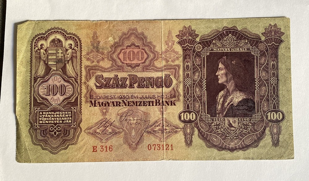 1930 HUNGARY 100 PENGO Banknote Circulated
