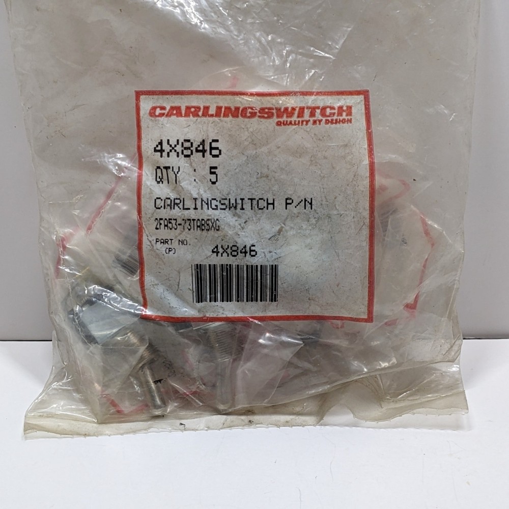 NOS Sealed 5 Pack Carlingswitch 4X846 Toggle Switch 2FA53-73-TABS-XG