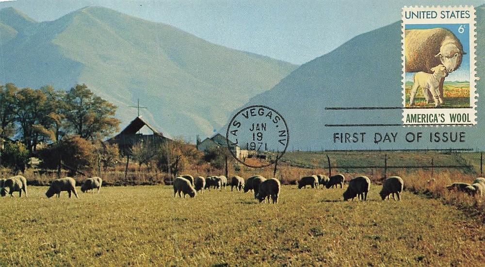 1423 6c AMERICA'S WOOL - Luce maxicard