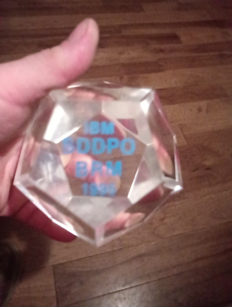 Vintage 1995 IBM Lucite Award Cube