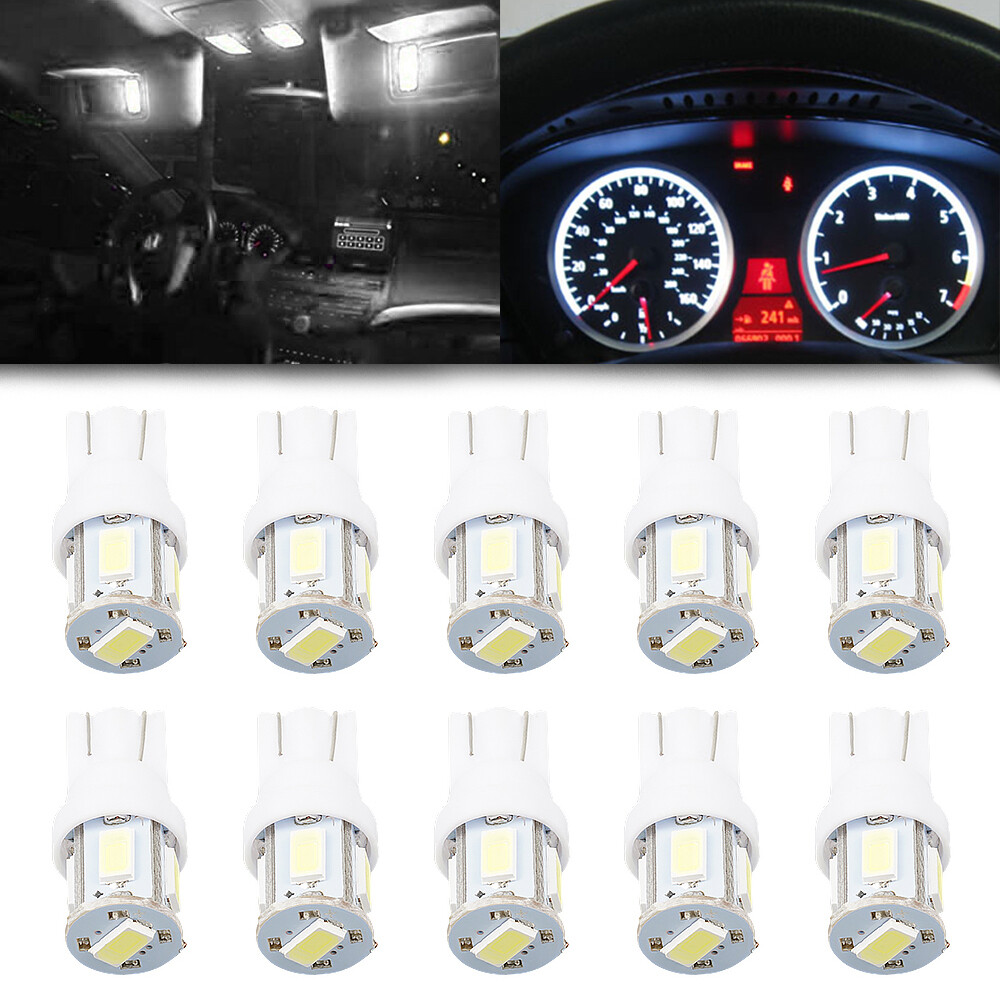 10x For Ford T10 168 194 LED Instrument Panel Cluster Dash Light Kit White Bulbs