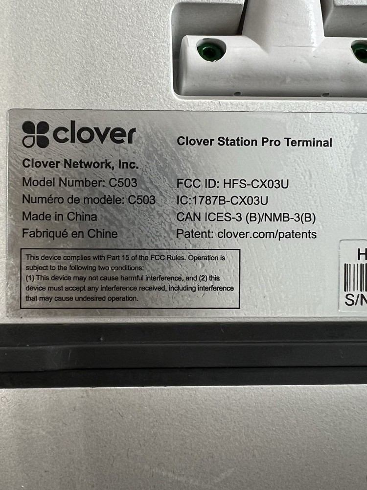 Clover POS System S503 C503 P500 POS Terminal Display Please Read DESCRIPTION.