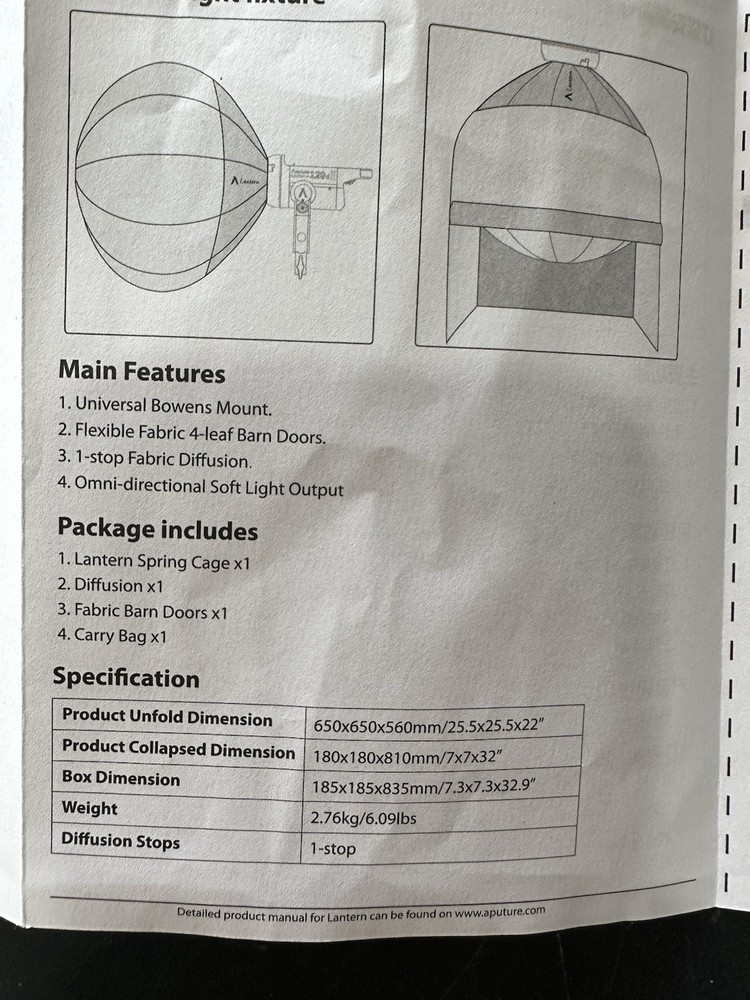 Aputure Lantern Soft Box