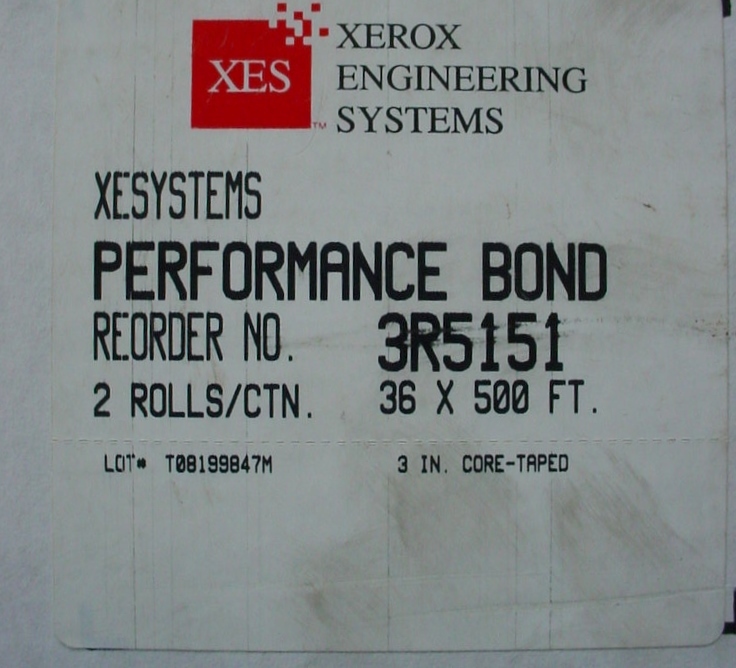 XEROX PERFORMANCE BOND 2 ROLL BOX 36" x 500" 3" CORE 3R5151