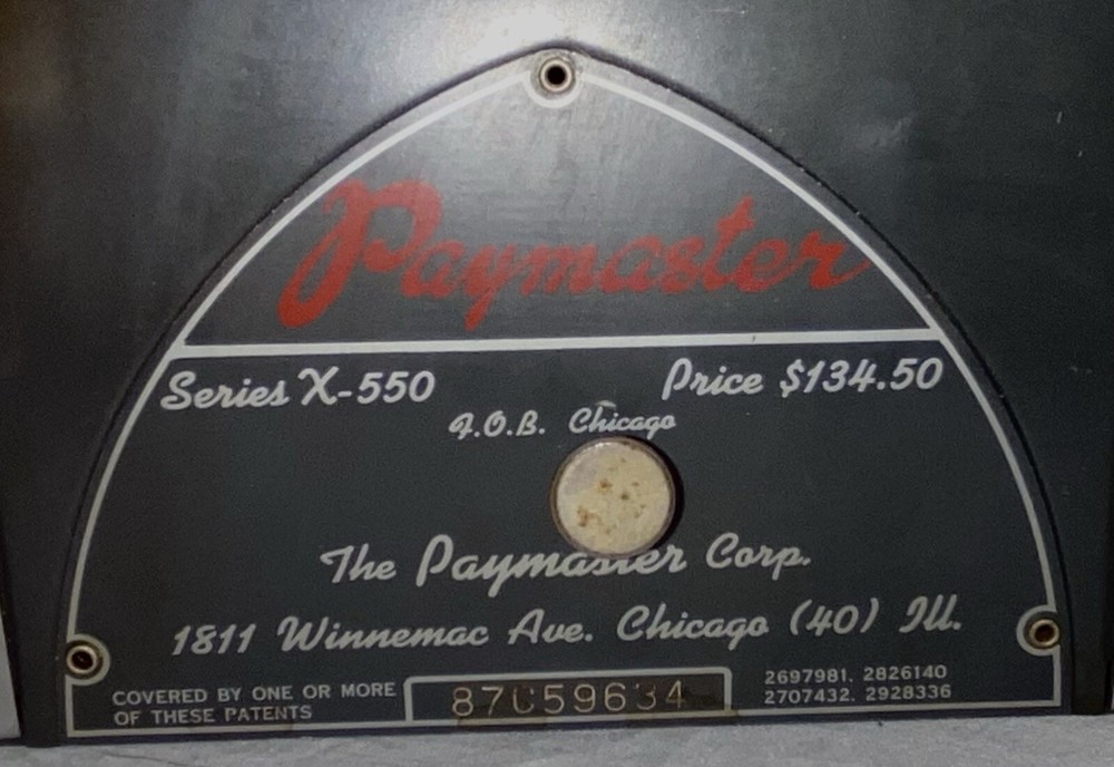 Vintage Paymaster X-550 Check Printer