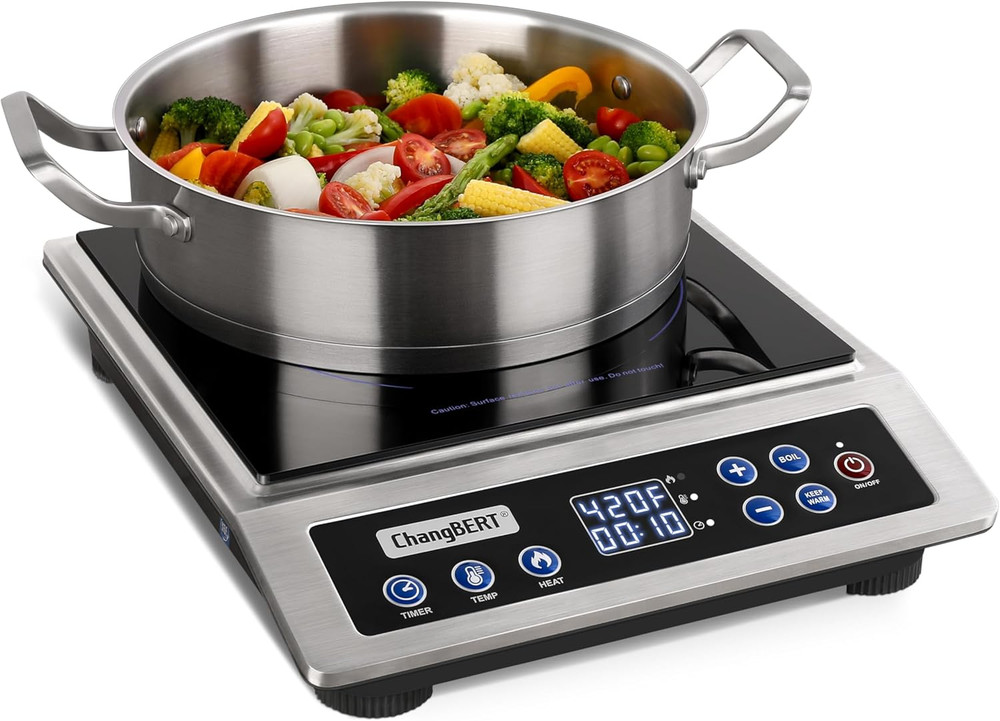 Changbert Portable Induction Cooktop Enhanced Version, One-Click Max Power 1800W