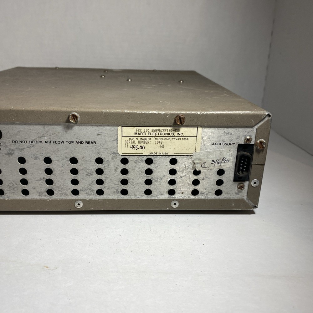 Marti Electronics RPT-30 Series Remote Pickup Transmitter Powers On - As Is