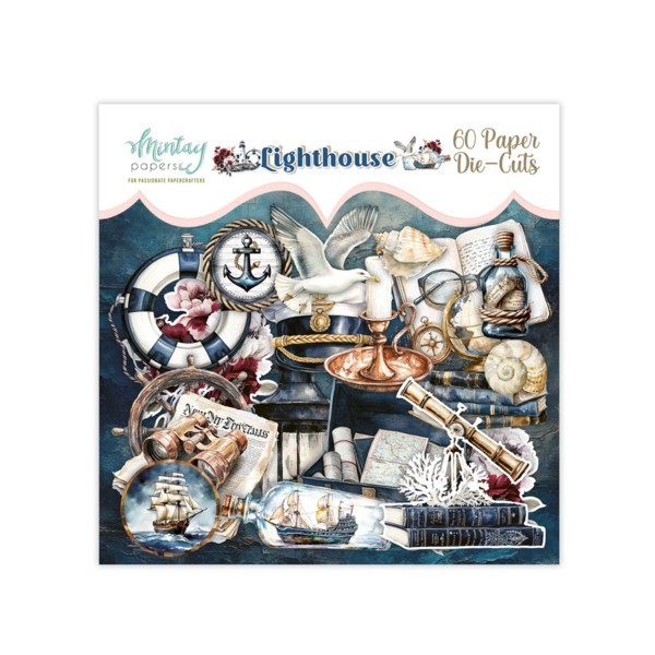 LIGHTHOUSE 60pc Paper Die Cuts Ephemera Mintay Papers Scrapbook