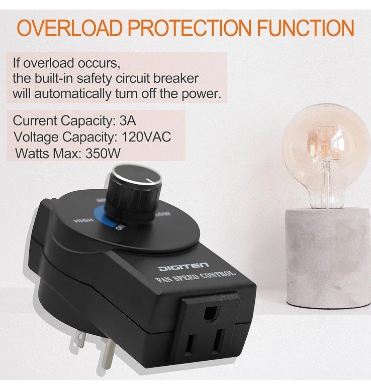 DIGITEN Variable Speed Controller Exhaust Variable Speed Fan Speed Adjuster E49