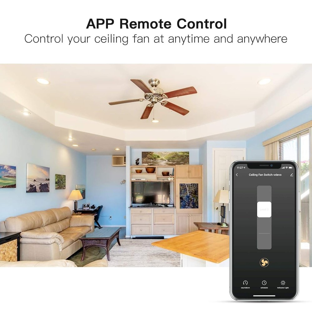 2Pack Smart Ceiling Fan Control ,Works with Alexa, Google Home, Remote Control
