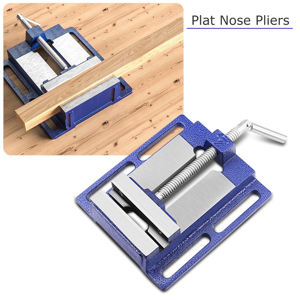 2.5" 3" 4" Bench Vise Clamp Table Flat Drill Press Vice Milling Machine Blue