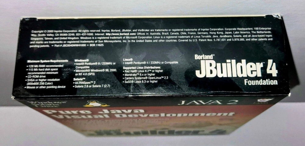 Borland JBuilder 4 Foundation Pure Java Visual Development CD-ROM Windows TESTED