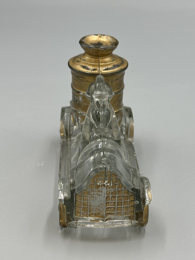 1920s FIRE ENGINE Large Boiler #2 GLASS CANDY CONTAINER Antique A&E 222