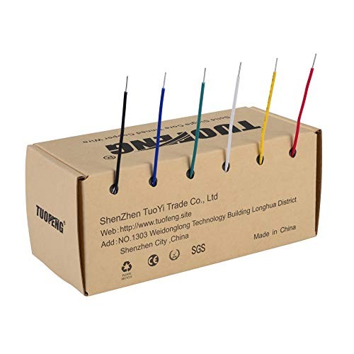 24 AWG Solid Core Hookup Wire Kit, 6 24 AWG Solid Core 6 Colors 30 ft