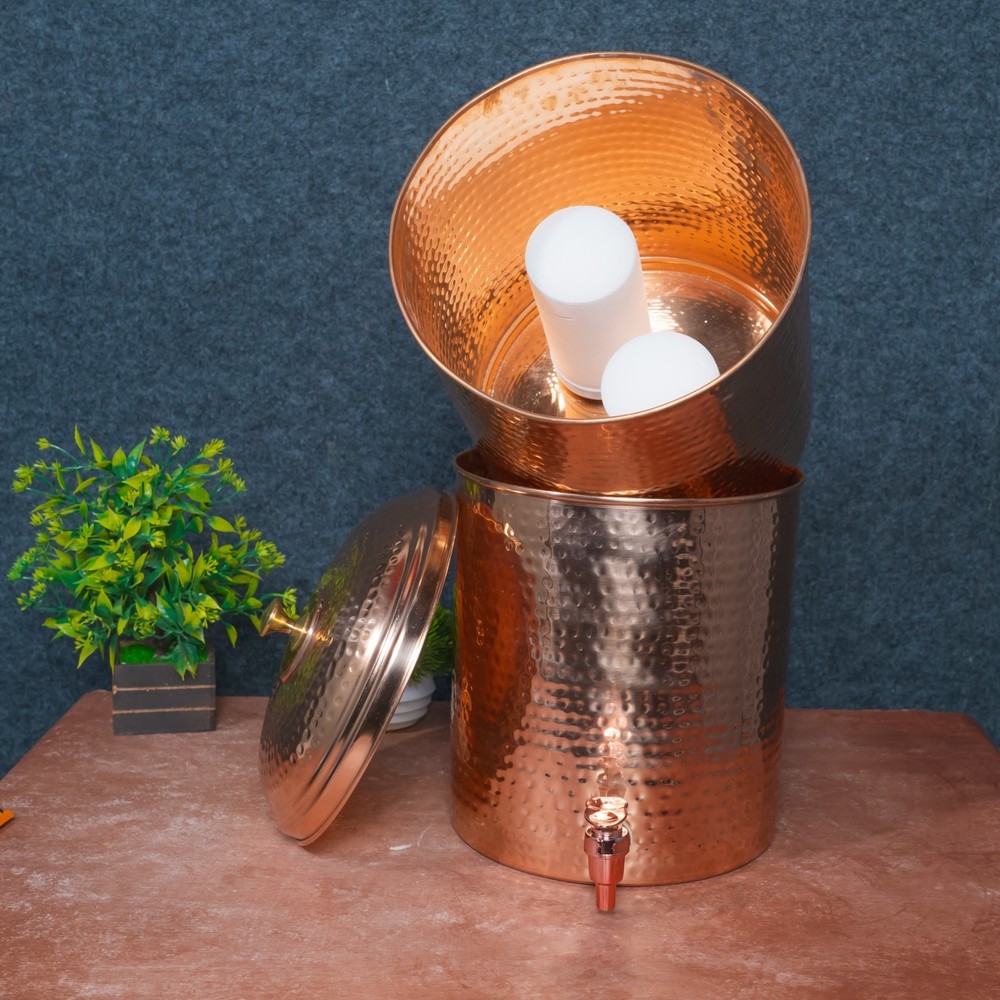 Double Filter Copper Water Pot Tank, Storage Water, Kitchenware 20 Ltr,