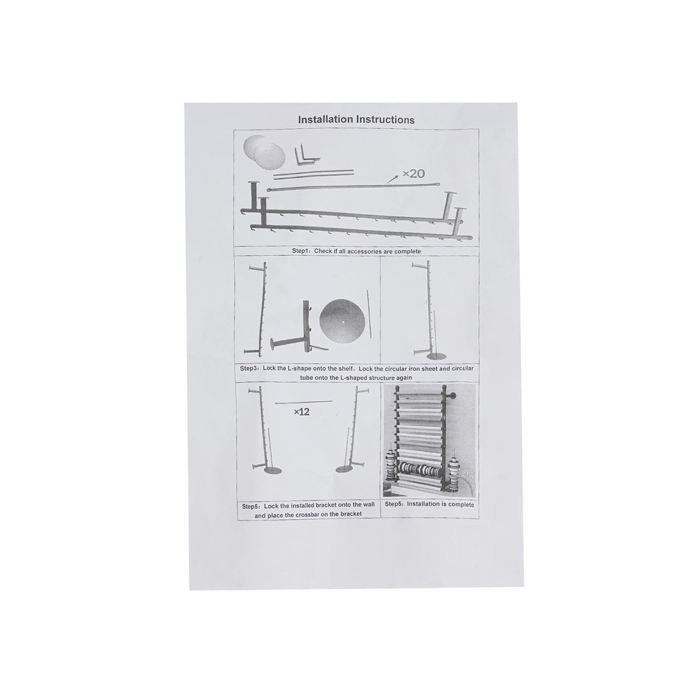 12-Layer Wall Mounted Ribbon Holder Organizer Rack, Wrapping Paper Storage Or...