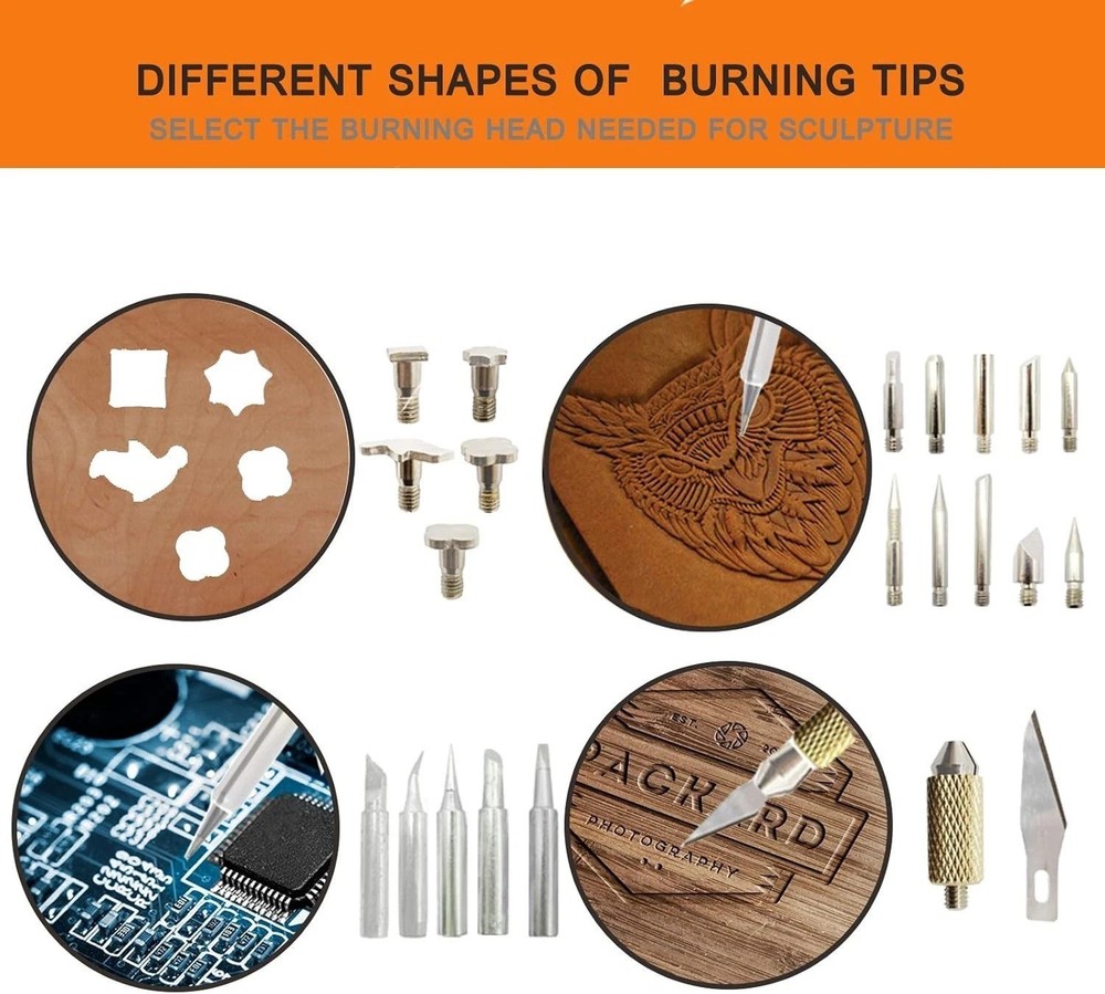 Professional Wood Burning Tool, 110pcs Kit, Adjustable Temp