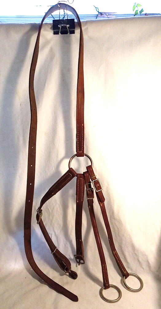 Vtg Running Martindale Leather reins with O-Ring  Snaffle Bit