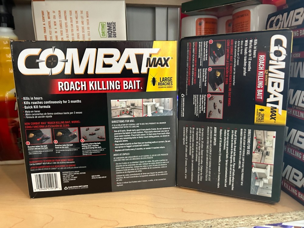 6-pack lot (26 total Stations) Combat Max Roach Killing Bait Small & large