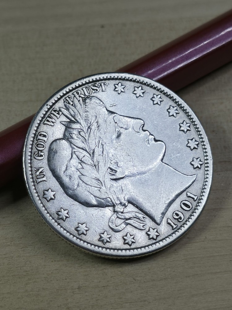 About UNCIRCULATED 1901 P Barber Silver Half Dollar Strong LUSTER