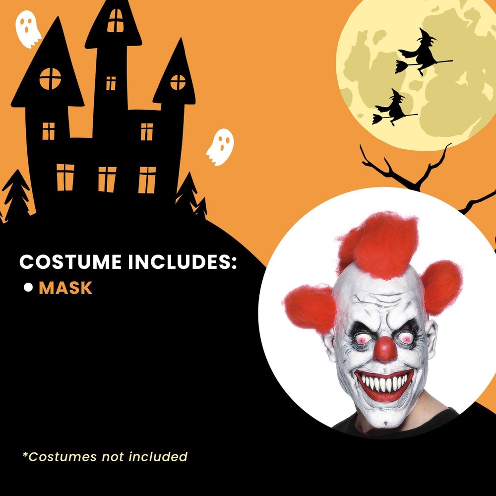 Scary Clown Mask Costume Accessory