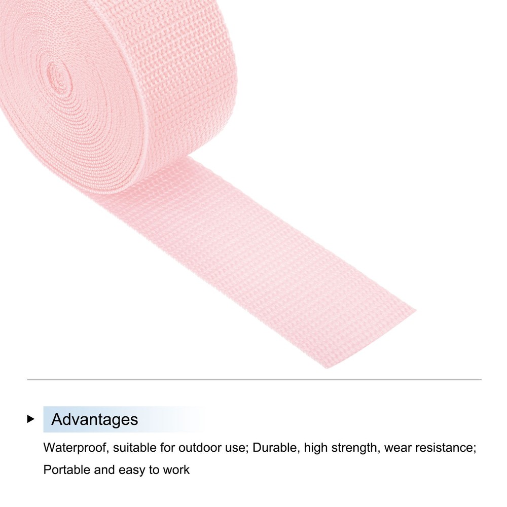 Lightweight Polypropylene Webbing Strap 3.8cm 5 Yard Pale Pink
