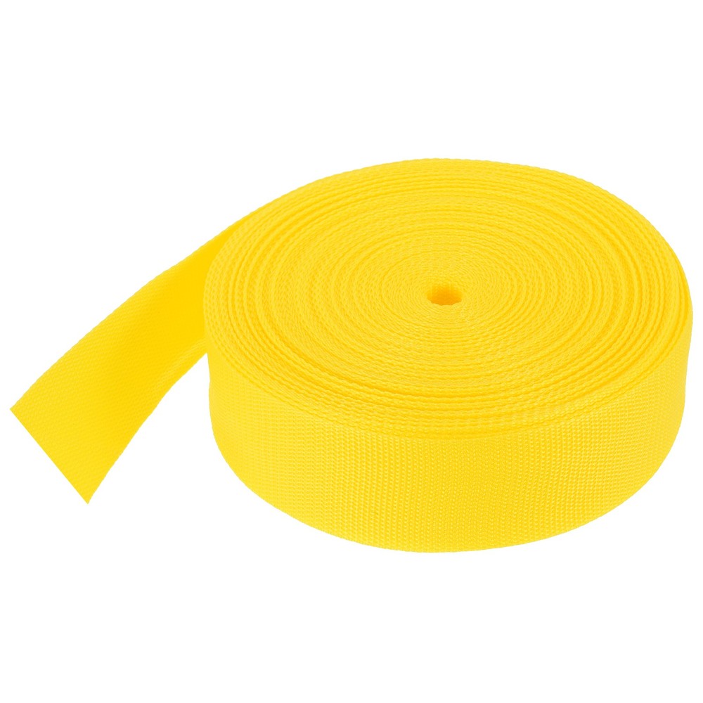 Lightweight Polypropylene Webbing Strap 2" 25 Yard Band Lemon Yellow for Outdoor