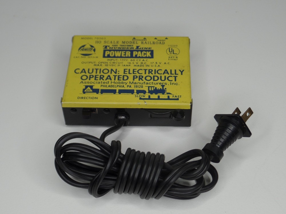 AHM #70203 HO Scale Model Railroad Thunder Line Power Pack Transformer Tested