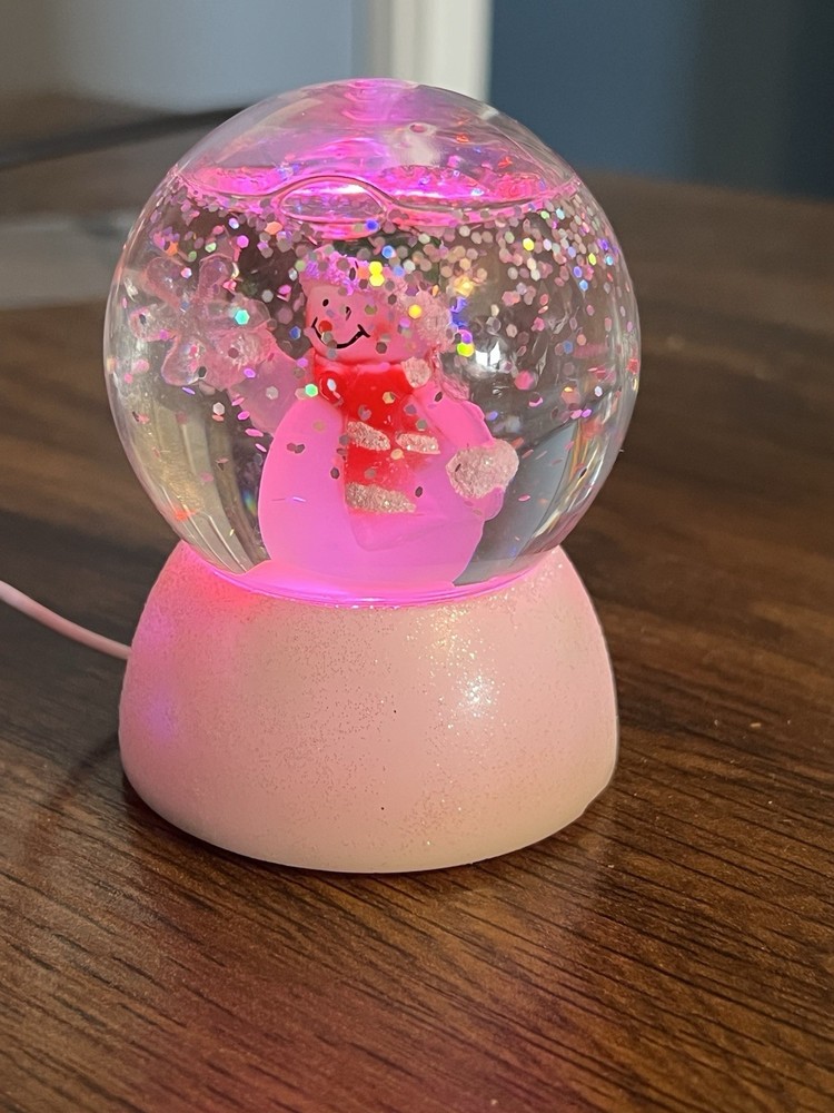 Mulit-colored Snowman SnowGlobe 3 Inches LED Lights
