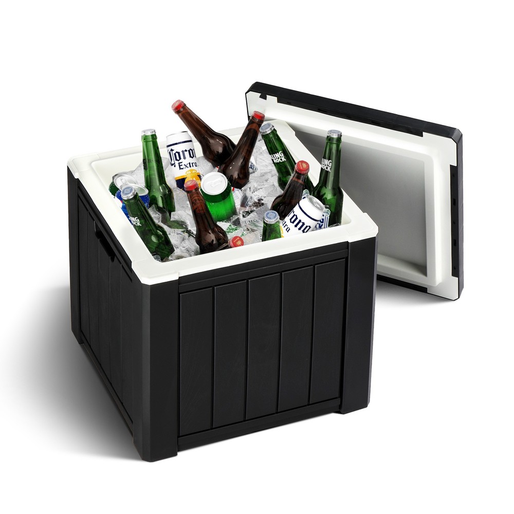 Cooler Side Table, Portable Ice Chest with Built-in Handle
