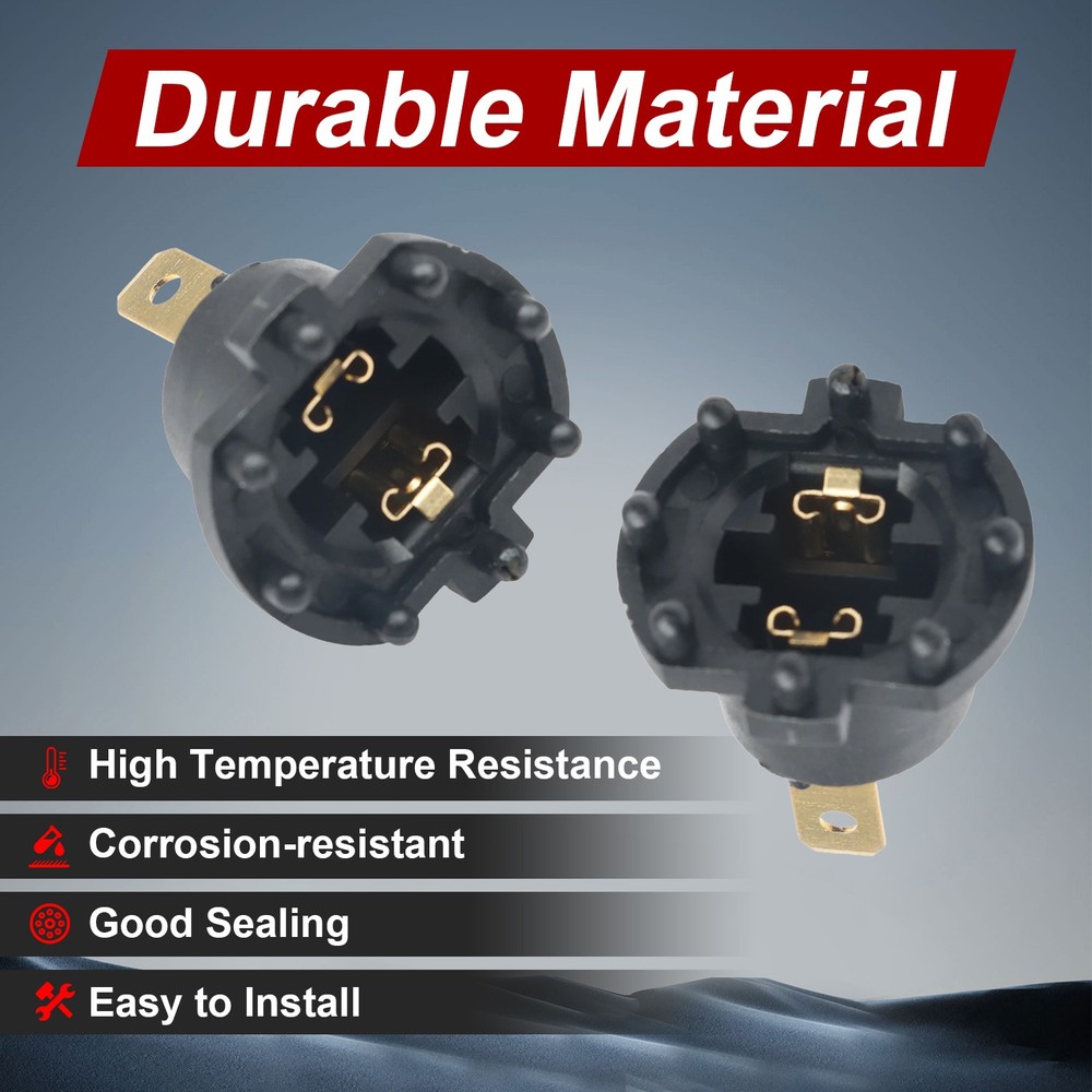 2x Front Headlight Connector Socket Headlight Socket Bulb Socket for Honda