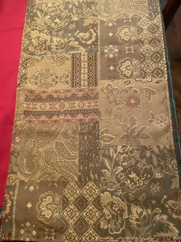 Table Runner Gold 14”x 71” Floral Design