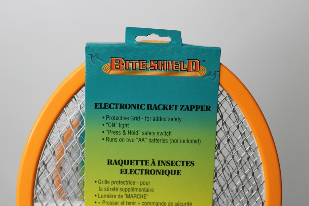 2 Pack - Bite Shield Electronic Bug Zapper Racket Kills Insects Mosquitoes Flies