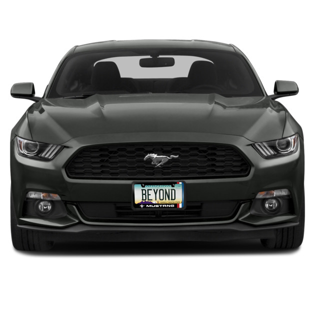 Ford Mustang Side Stripe Black Metal License Plate Frame