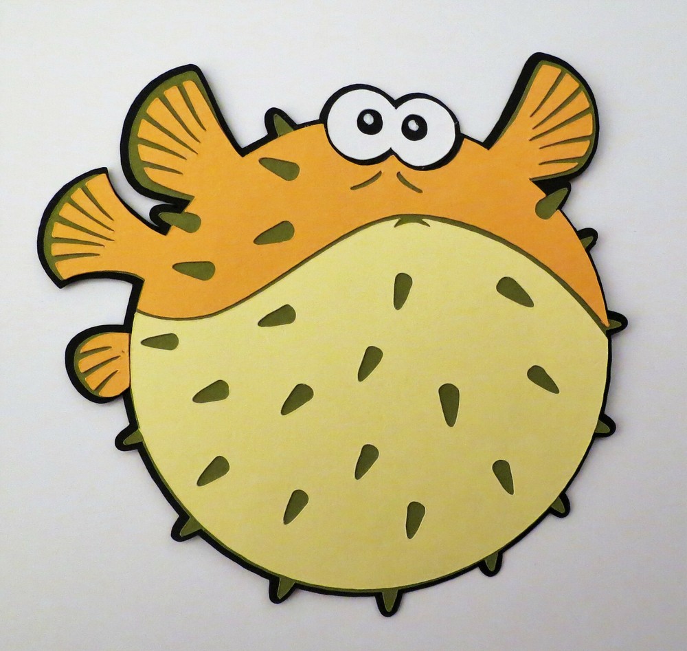 Finding Nemo Bloat Pufferfish Die Cut Paper Piecing  Scrapbook Embellishment