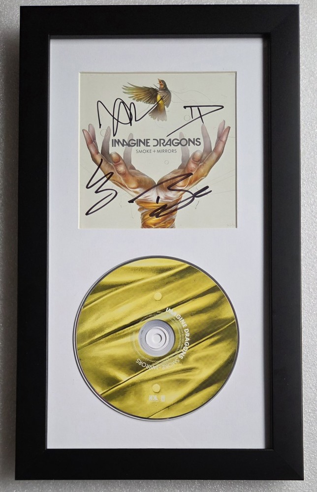 IMAGINE DRAGONS AUTOGRAPHED CD DISPLAY BECKETT BAS LOA COA SIGNED PRESENT GIFT