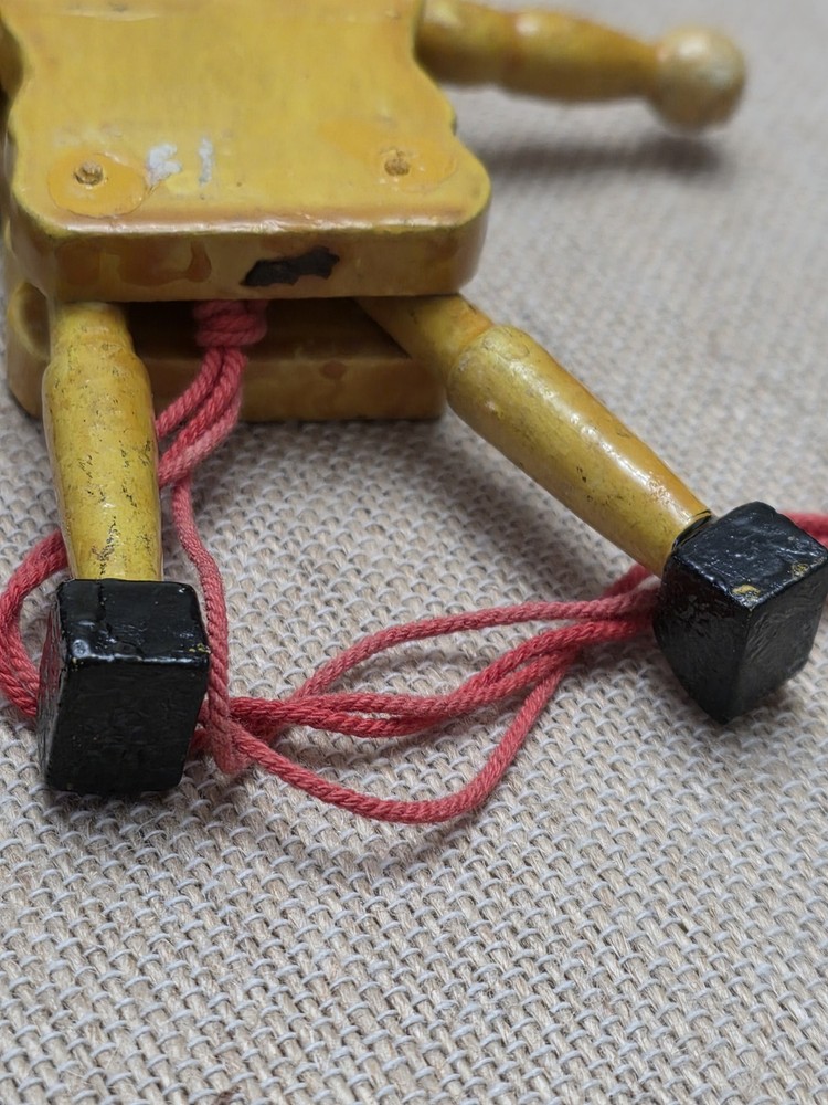 Vintage Wood Toy Nutcracker Soldier Christmas Pull String