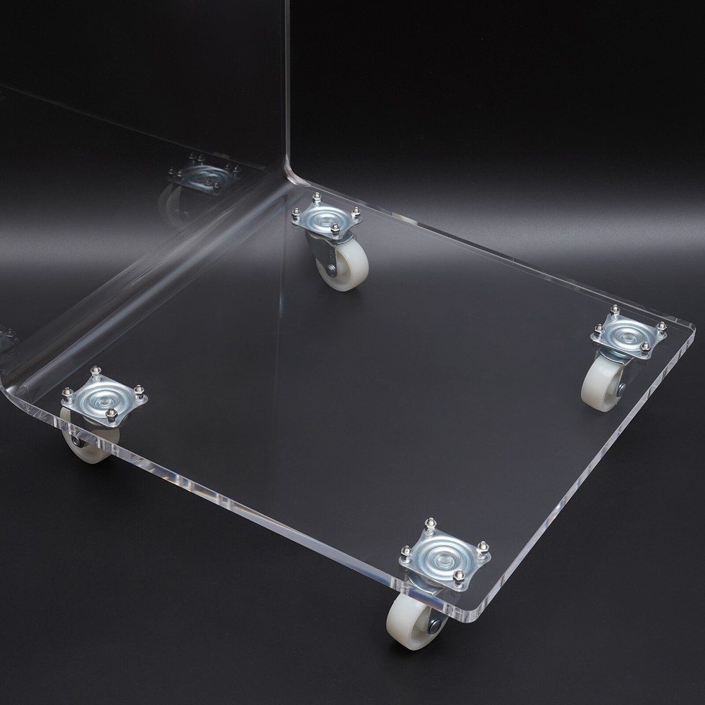 Acrylic Movable Clear Bedside Table C-Shaped End Table Snack Table on Wheels!
