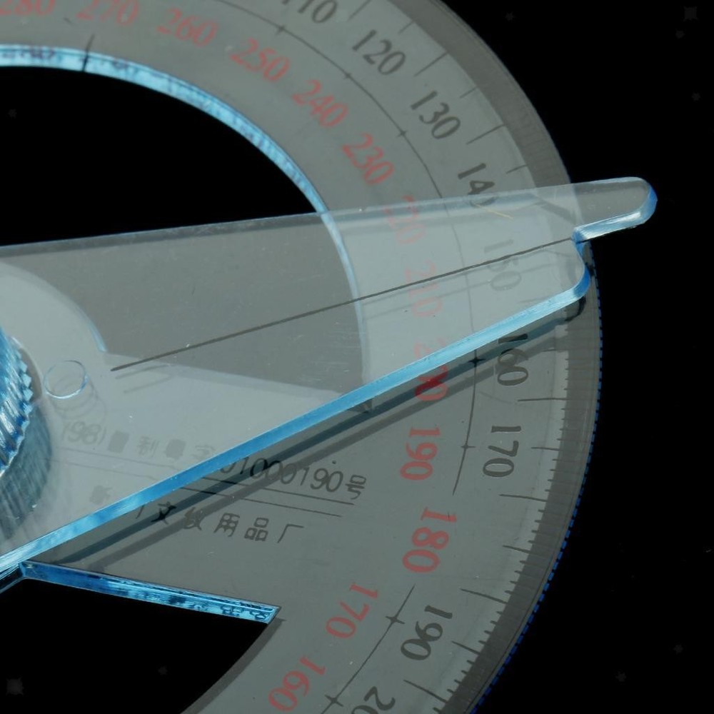 360 Degree Angle Measure 100mm Diameter Protractor Swing Arm