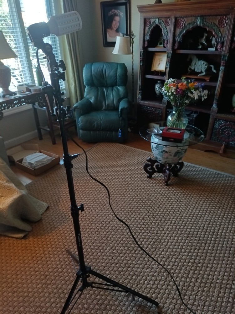 Flashpoint 7' 3 Section Aluminum Light Stands With Light and Diffuser (2)